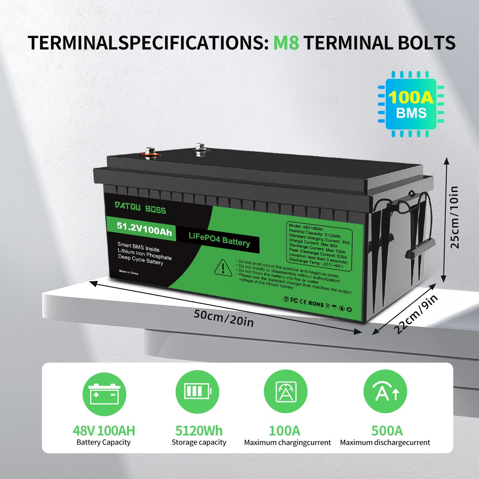 DATOUBOSS 48V 100Ah LiFePO4 Battery, 200A BMS,200A BMS, 6000+ Cycles for Solar Systems, energy storage - Xdatou | Rechargeable Lifepo4 Batteries Voltage Converters Inverter