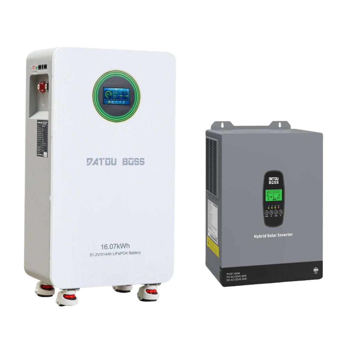 DATOUBOSS 48V 314Ah LiFePO4 Battery 16kWh + 6300W 48V Hybrid Solar Inverter, 210A BMS, Dual MPPT 10kW PV Input, 120A Charging, Off-Grid/Grid-Tied/UPS 3-in-1, HD LCD Display & Removable Dust Filter, for Home Backup, Solar Storage, RV & Off-Grid - Xdatou | Rechargeable Lifepo4 Batteries Voltage Converters Inverter Hauptbild