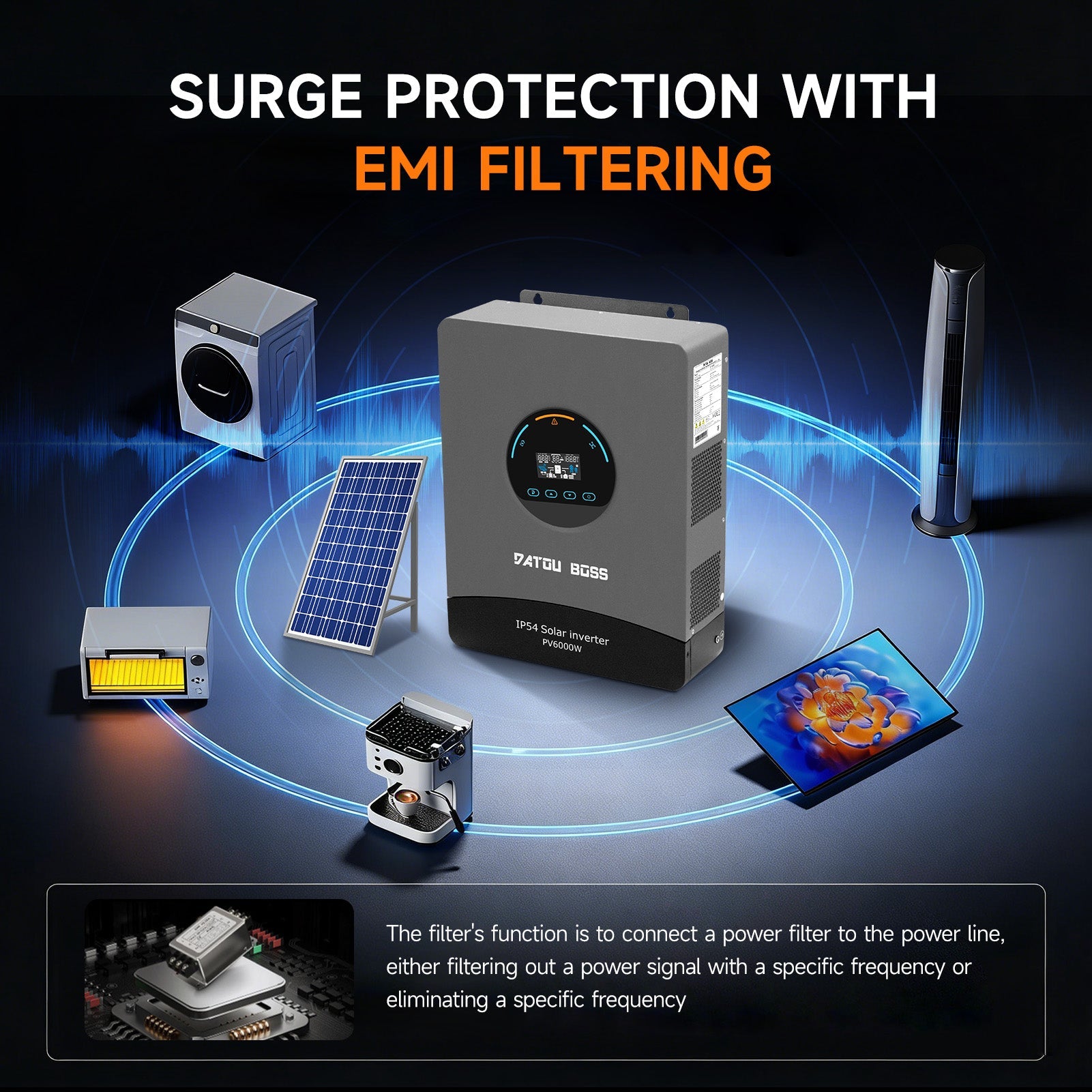 DATOUBOSS 48V 6kW 16kWh Solar Home Storage Backup Off Grid Kit314Ah LiFePO4(210A BMS)+ 6000W Solar Hybrid Inverter 120A MPPT Pure Sine Wave, 48VDC to 230VAC, 8500W PV Input, BMS Protection, Dust and Water-Resistant, for Solar Home RV Energy Storage - Xdatou | Rechargeable Lifepo4 Batteries Voltage Converters Inverter