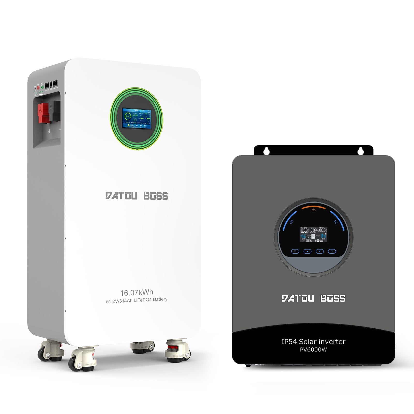 DATOUBOSS 48V 314Ah LiFePO4 Battery 16kWh with 6200W Hybrid Inverter. Pure Sine Wave, 120A MPPT, BMS Protection, for off-grid