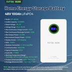 DATOUBOSS 51.2V 100Ah LiFePO4 Battery, 5.12kWh, 100A BMS , Wall - Mounted ,for Solar Home RV Energy Storage - Xdatou | Rechargeable Lifepo4 Batteries Voltage Converters Inverter