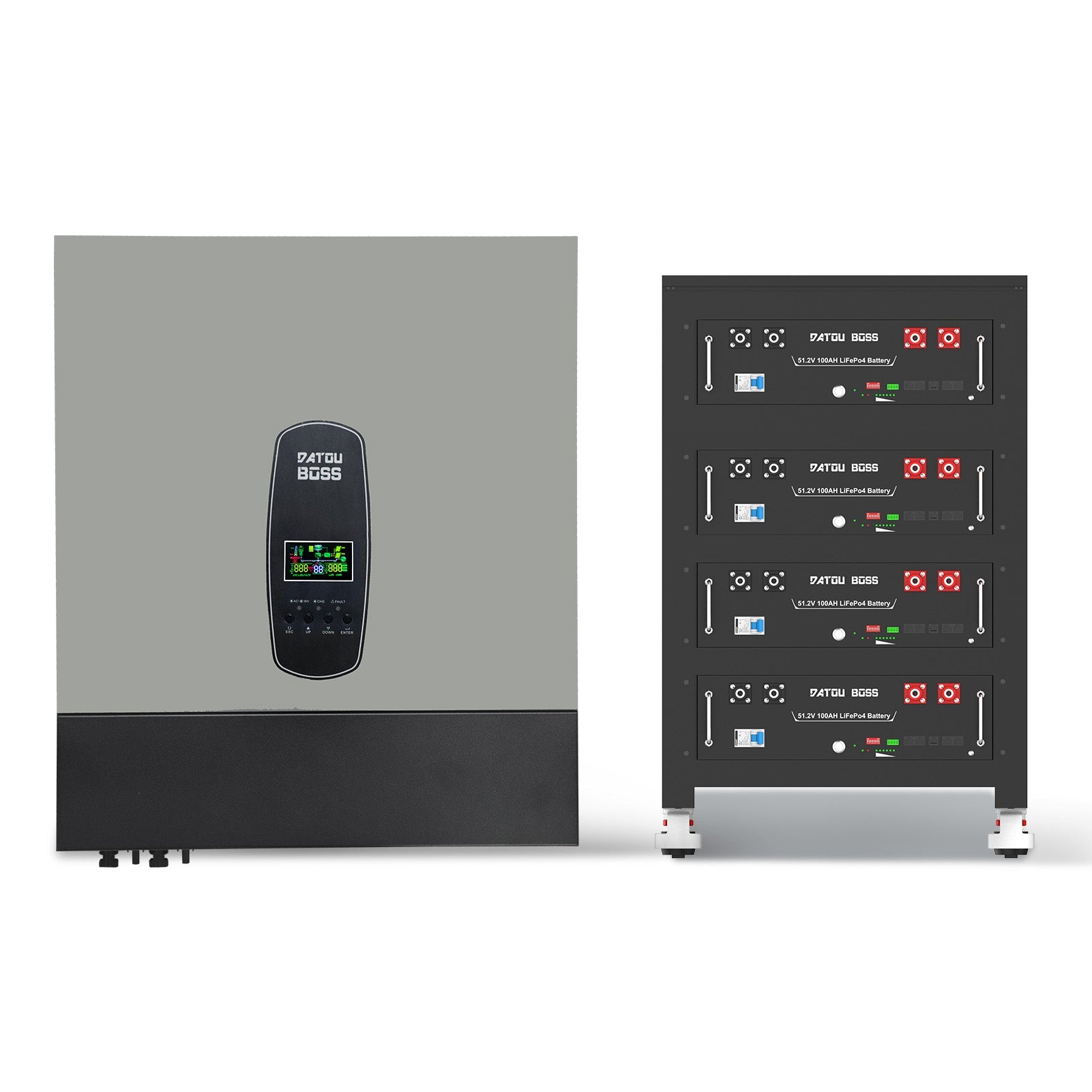 DATOUBOSS 51.2V 100Ah LiFePO4 Battery with 200A BMS + 11KW 48V Hybrid Inverter - Xdatou | Rechargeable Lifepo4 Batteries Voltage Converters Inverter Main image