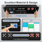 DATOUBOSS 51.2V 100Ah Lithium LiFePO4  Sever Rack Battery with 200A BMS Deep Cycle Battery for DIY RV Car Solar Home System