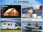 DATOUBOSS 51.2V 100Ah Lithium LiFePO4 Sever Rack Battery, 200A BMS Deep Cycle Battery, DIY RV Car Solar Home System