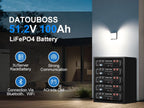 DATOUBOSS 51.2V 100Ah Lithium LiFePO4 Server Rack Battery with 200A BMS Deep Cycle Battery for DIY RV Car Solar Home System