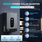 DATOUBOSS 6200W Solar Hybrid Inverter 48VDC to 230VAC, Pure Sine Wave, 120A MPPT, 8500W PV Input, Battery - Free Operation, BMS Protection, 27A PV Input, Lightning & Anti - Backflow Protection(Compatible with WiFi 04) - Xdatou | Rechargeable Lifepo4 Batteries Voltage Converters Inverter