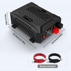 DATOUBOSS Universal Double Voltage Converter 1200W/2000W Pure Sine Wave Inverter, 12V/24V to 230V AC Voltage Converter, Peak Power 2300W/4000W Peak Power, with Intelligent Detection System & LCD Display & 2 EU Socket - Xdatou | Rechargeable Lifepo4 Batteries Voltage Converters Inverter