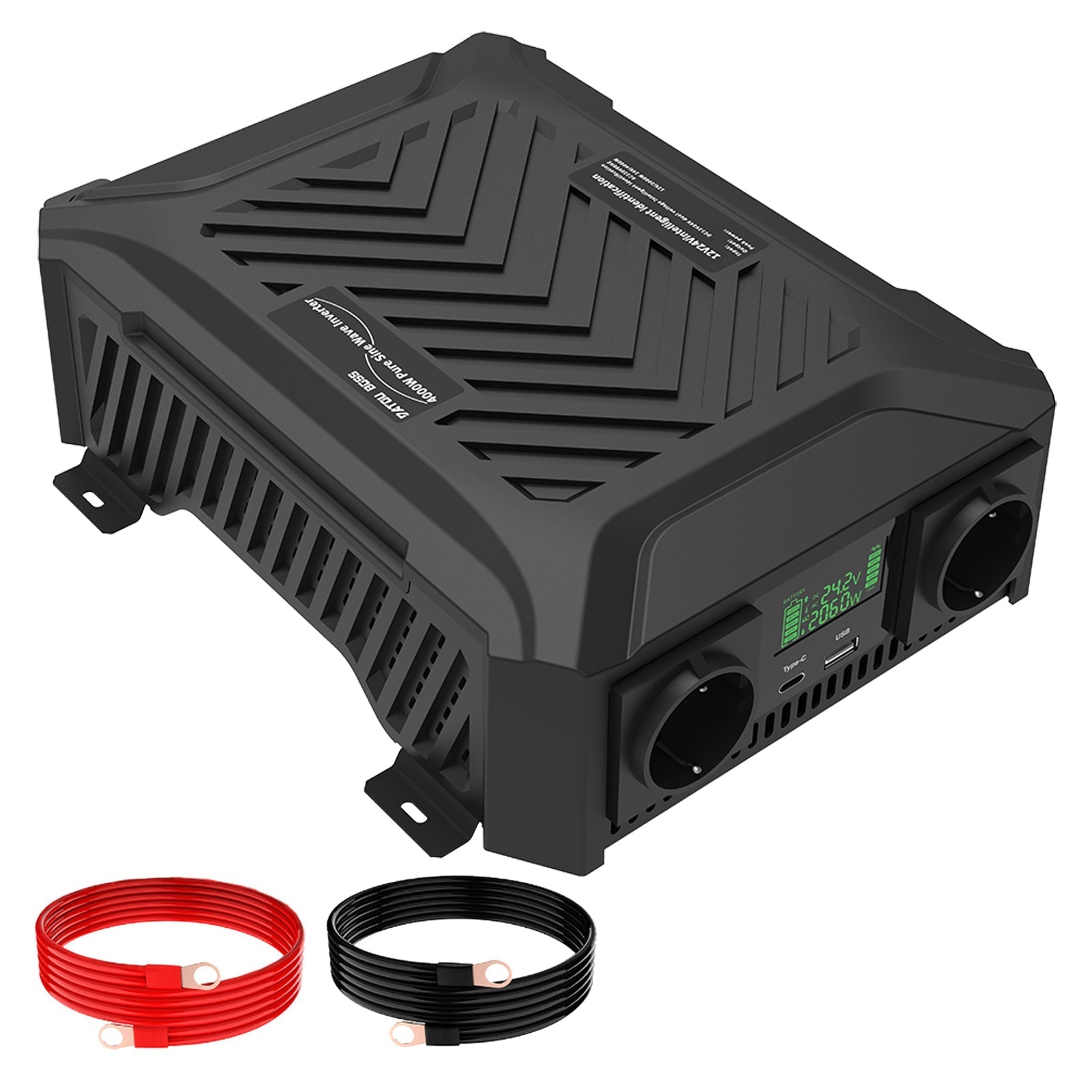 DATOUBOSS Intelligent Dual Voltage Pure Sine Wave Inverter 1200W/2000W, 12V/24V to 230V, for RVS home offgrid system Main image
