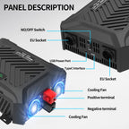 DATOUBOSS Universal Double Voltage Converter 2000W Pure Sine Wave Inverter, 12V/24V to 230V AC Voltage Converter, Peak Power 4000W Peak Power, with Intelligent Detection System & LCD Display & 2 EU Socket - Xdatou | Rechargeable Lifepo4 Batteries Voltage Converters Inverter
