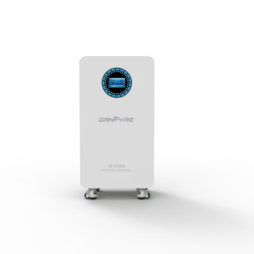 GRNPVRE 48V 314Ah LiFePO4 battery with 200A BMS, for solar energy storage, RV, and home energy storage systems. Hauptbild