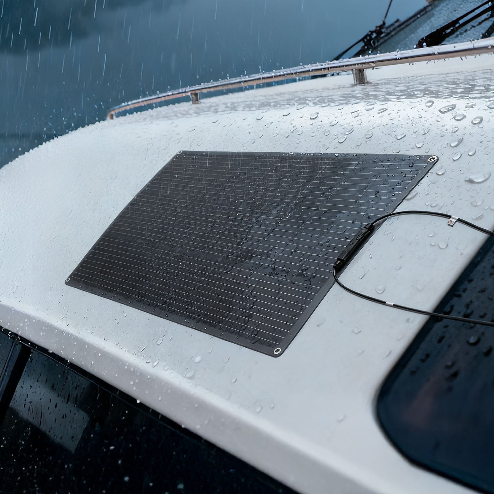 Flexible Solar Panel 100W 23% Efficiency, 100W Semi-Flexible Bendable, with MC4 Output, IP67 Waterproof for Marine RV Car Cabin Curved Surfaces