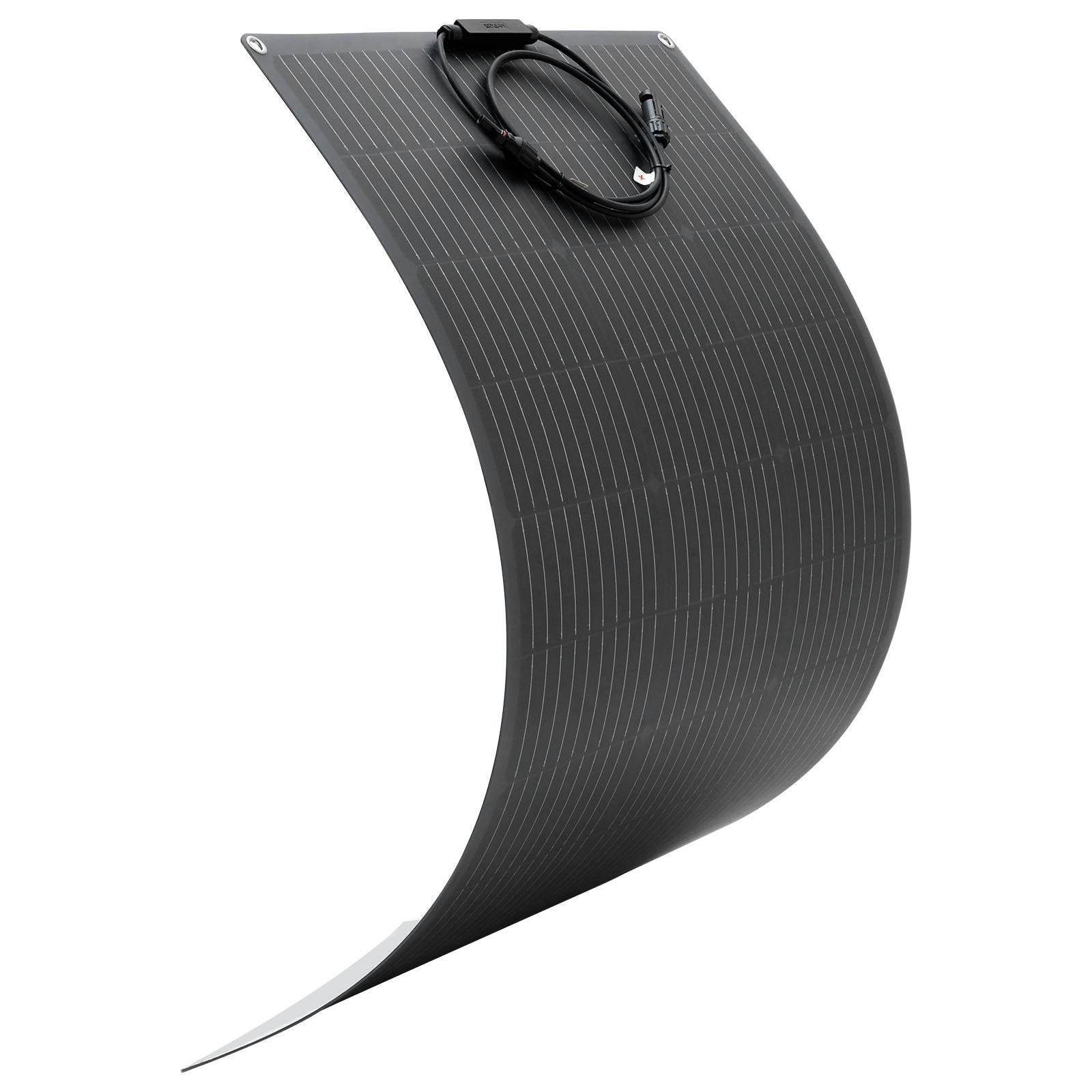 Flexible Solar Panel 100W 23% Efficiency, 100W Semi-Flexible Bendable, with MC4 Output, IP67 Waterproof for Marine RV Car Cabin Curved Surfaces