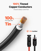 6.1m/20FT Solar Panel Extension Wire with Female & Male Connectors 10AWG/6 mm² 1 Pair