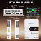 MFUZOP 12KW 48V Hybrid Inverter,Single Phase 120V & Split Phase 240V Output, for Solar Systems(Compatible with WiFi 06) - Xdatou