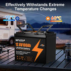 MFUZOP 12V 100Ah LiFePO4 Lithium Battery with 100A Smart BMS, 6000 Deep Cycle Marine Battery 12V, Max 1280Wh Energy, Group 24 for RVs, Vans, Trailers, Motorhomes, and Boats - Xdatou | Rechargeable Lifepo4 Batteries Voltage Converters Inverter