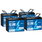 MFUZOP 12V 100Ah LiFePO4 Lithium Battery with 100A Smart BMS , 8000 Deep Cycle Marine Battery 12V, Max 1280Wh Energy, Group 24 for RVs, Vans, Trailers, Motorhomes, and Boats - Xdatou | Rechargeable Lifepo4 Batteries Voltage Converters Inverter
