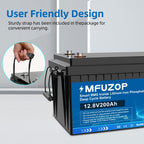 MFUZOP 12V 200Ah Lithium LiFePO4 Battery with 200A BMS Deep Cycle Battery for RV Car Solar Home System DIY - Xdatou | Rechargeable Lifepo4 Batteries Voltage Converters Inverter