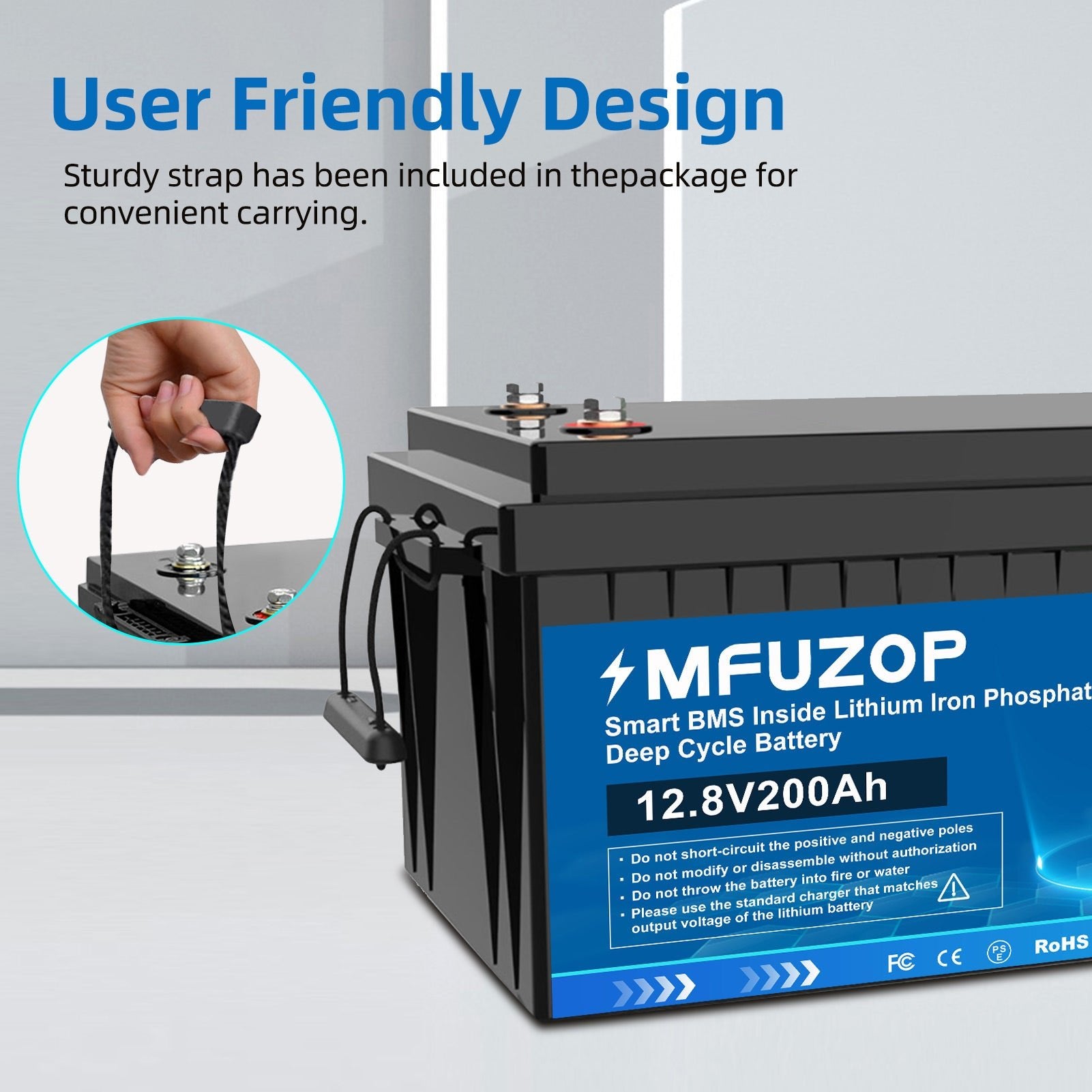 MFUZOP 12V 200Ah Lithium LiFePO4 Battery with 200A BMS Deep Cycle Battery for RV Car Solar Home System DIY - Xdatou | Rechargeable Lifepo4 Batteries Voltage Converters Inverter