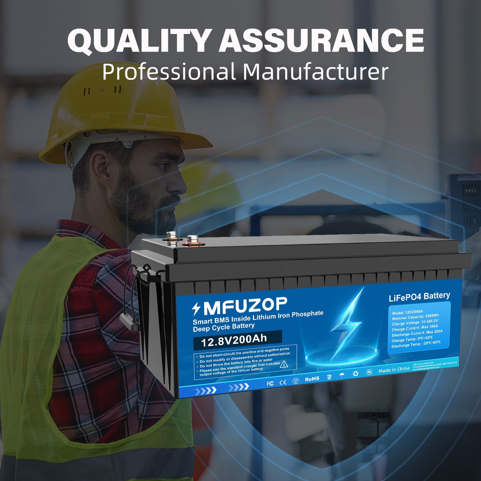 MFUZOP 12V 200Ah Lithium LiFePO4 Battery with 200A BMS Deep Cycle Battery for RV Car Solar Home System DIY - Xdatou | Rechargeable Lifepo4 Batteries Voltage Converters Inverter