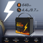 MFUZOP 12V 200Ah Lithium LiFePO4 Battery with 200A BMS Deep Cycle Battery for RV Car Solar Home System DIY - Xdatou | Rechargeable Lifepo4 Batteries Voltage Converters Inverter