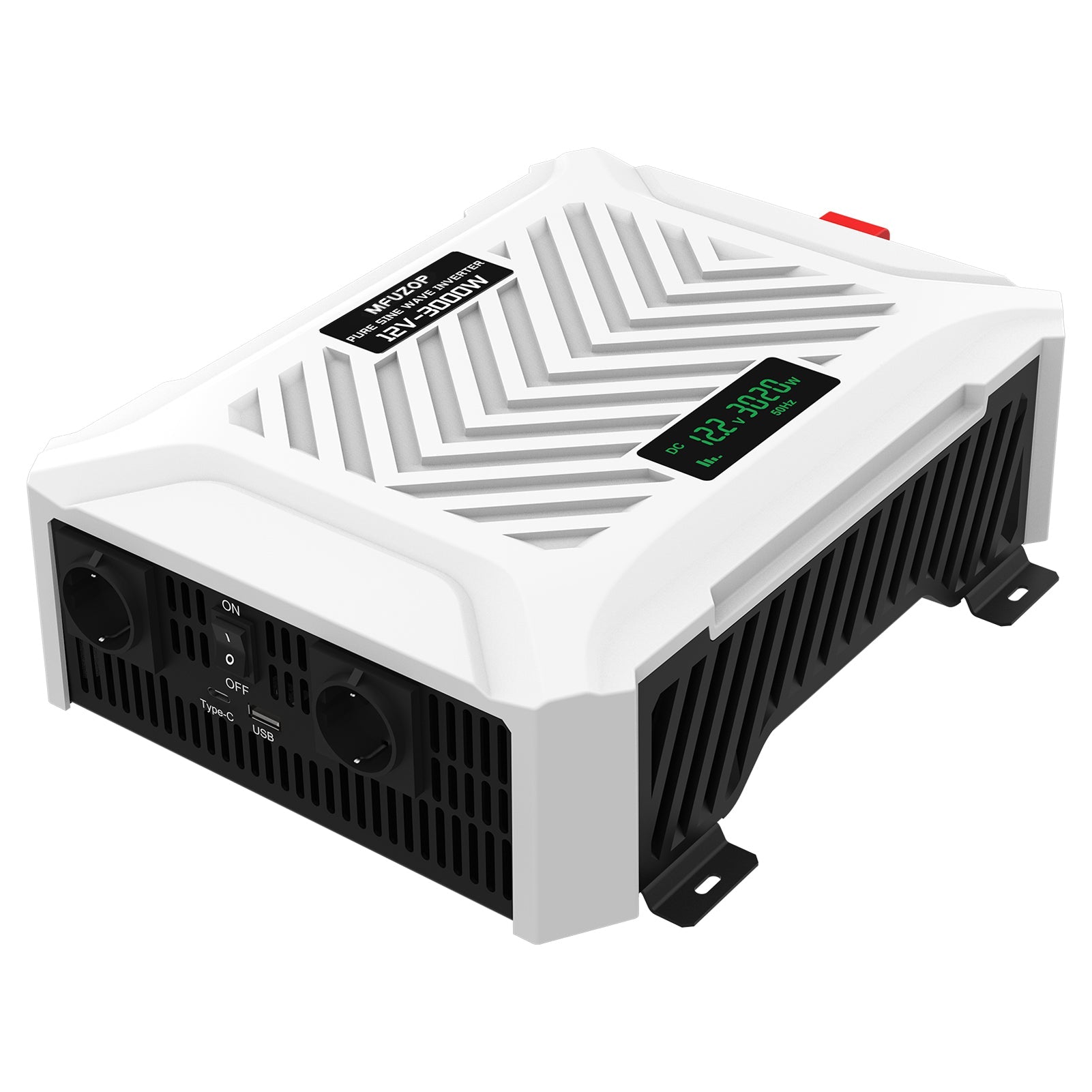 MFUZOP 3000W Pure Sine Wave Inverter, 12V to 230V, LCD Display & 2 EU Socket for Rv Home Outcaping - Xdatou | Rechargeable Lifepo4 Batteries Voltage Converters Inverter Imagen principal del producto