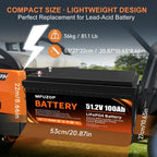 MFUZOP 48V 100Ah LiFePO4 Battery with 200A BMS – Deep Cycle Battery for Golf Cart, RV, Solar Home System & DIY Applications