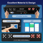 MFUZOP 48V 100Ah LiFePO4 Lithium Battery, 5.12kWh 3U Rack Mount Server Battery, Bluetooth & App Monitoring, Built - in 100A BMS, 15,000+ Deep Cycles, Supports RS232/RS485/CAN, for Home Off Grid RV Backup Power - Xdatou | Rechargeable Lifepo4 Batteries Voltage Converters Inverter