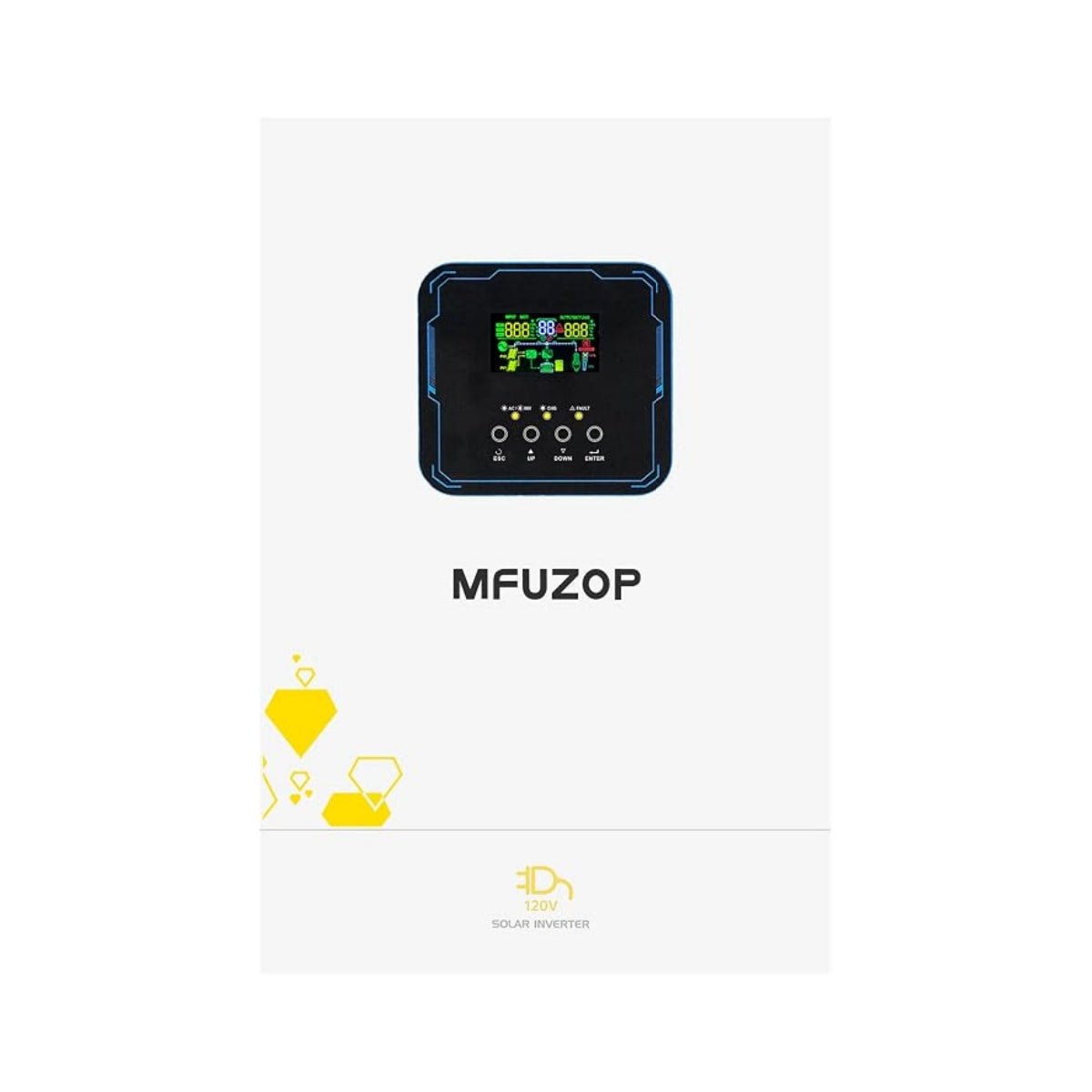 MFUZOP 5500W 48V to 110V Hybrid Solar Inverter, 100V-120V Adjustable Output, Off-Grid/Grid-Tied/Hybrid Modes, 50Hz/60Hz, 120A MPPT Solar Charge Controller(Compatible with WiFi 04) - Xdatou Hauptbild