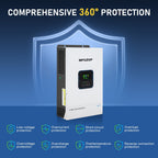 MFUZOP Hybrid Inverter 5500W, 48V to 110V, 120A, MPPT, Off-grid, 50Hz/60Hz, for Solar Power - Xdatou | Rechargeable Lifepo4 Batteries Voltage Converters Inverter