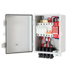 PV Combiner Box, 4 String, Solar Combiner Box, 63A Circuit Breaker, Lightning Arreste and Solar Connector, for On / Off Grid Solar Panel System, IP65 Waterproof 17 x 23 x 11 cm - Xdatou | Rechargeable Lifepo4 Batteries Voltage Converters Inverter